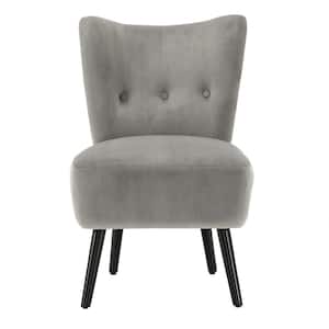 Gray 22.5" Wide Tufted Accent Side Chair