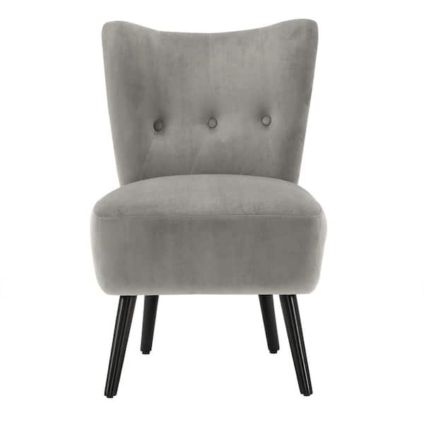 HomeSullivan Gray 22.5" Wide Tufted Accent Side Chair
