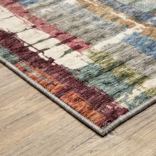 Talon 8 ft. x 11 ft. Red/Green Abstract Area Rug