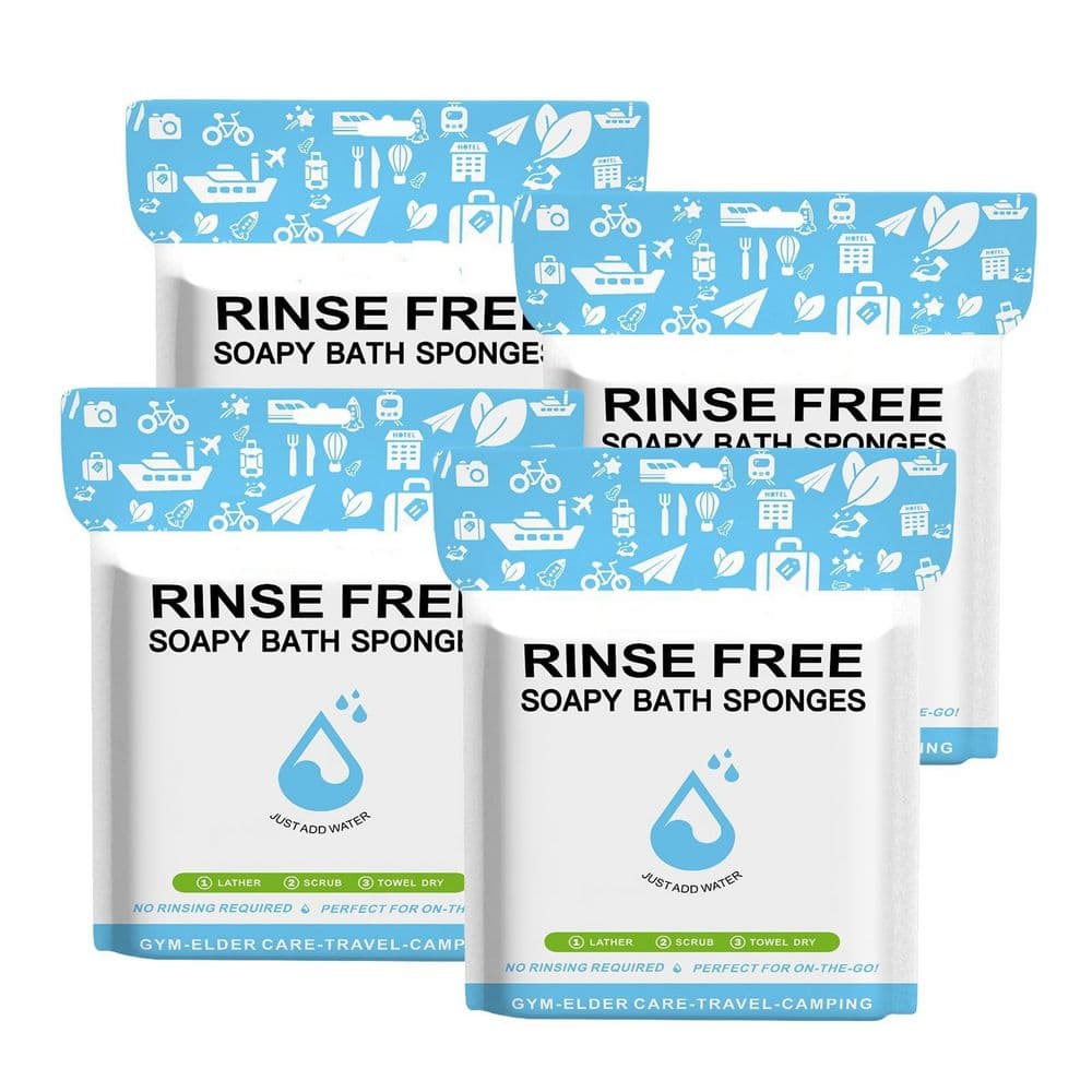 100-Piece Bathroom Accessory Set in Blue, Disposable Rinse Free Bath Sponges, No Rinse Bathing Wipes for Adults price history on PriceWatchPro