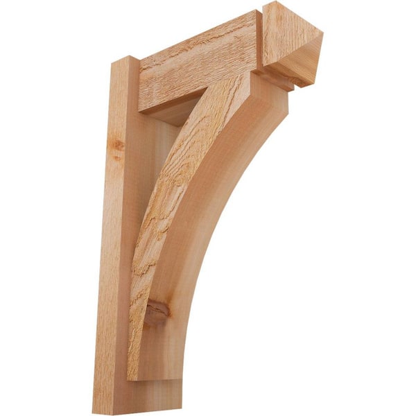 Ekena Millwork 6 in. x 24 in. x 16 in. Western Red Cedar Thorton Arts and Crafts Rough Sawn Outlooker