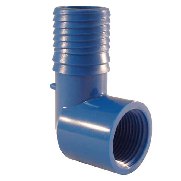 Apollo 1 in. x 3/4 in. Barb Insert Blue Twister Polypropylene 90-Degree x FPT Elbow Fitting