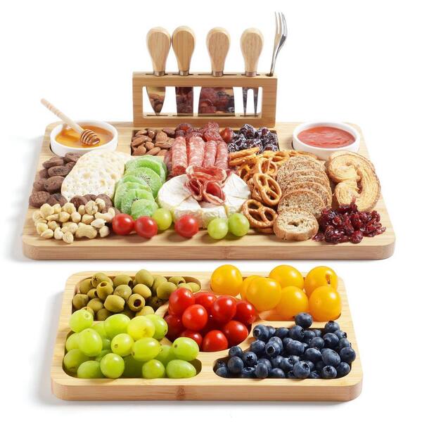 23 in. x 11 in. x 0.8 in. Bamboo Charcuterie Boards, Lightweight Cheese Board and Platter for Housewarming