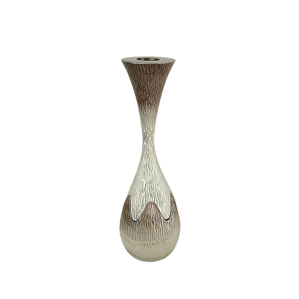 Silver and Bronze Aluminum Tabletop Candlestick Set