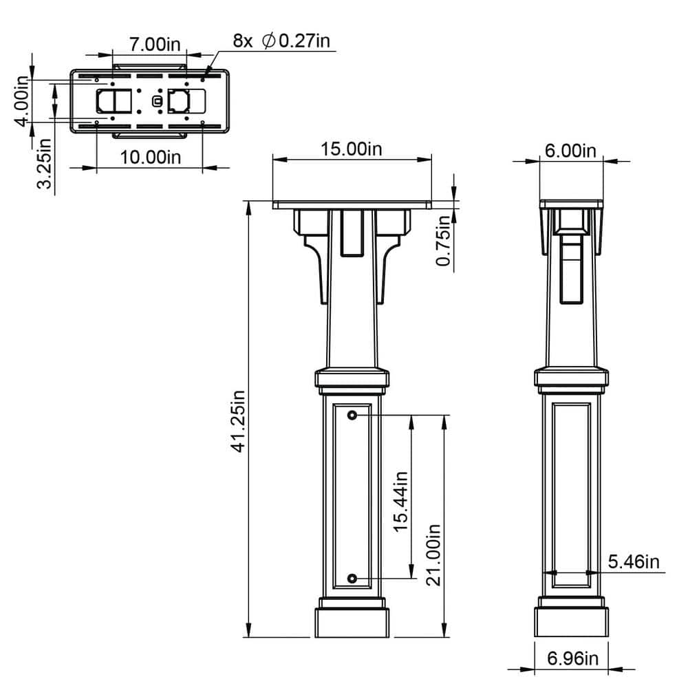 Grand Haven Black Heavy-Duty Plastic Mailbox Post