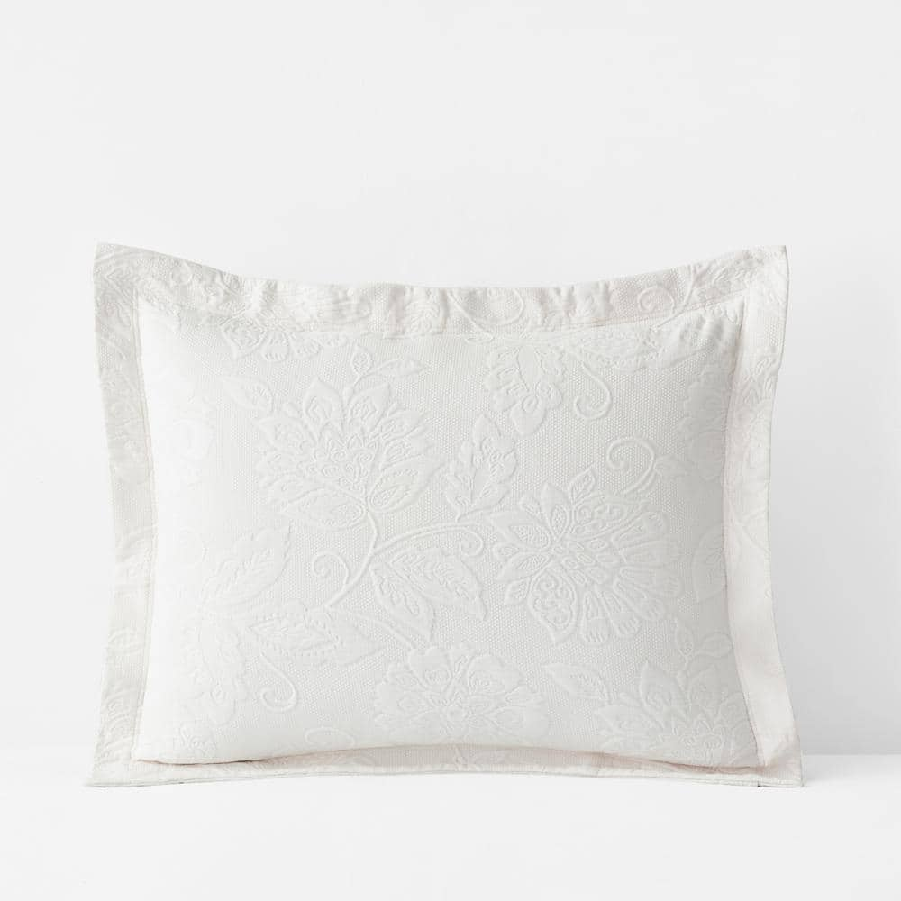 Putnam Matelasse Ivory Cotton Single King Sham -  The Company Store, 50170F-K-IVORY