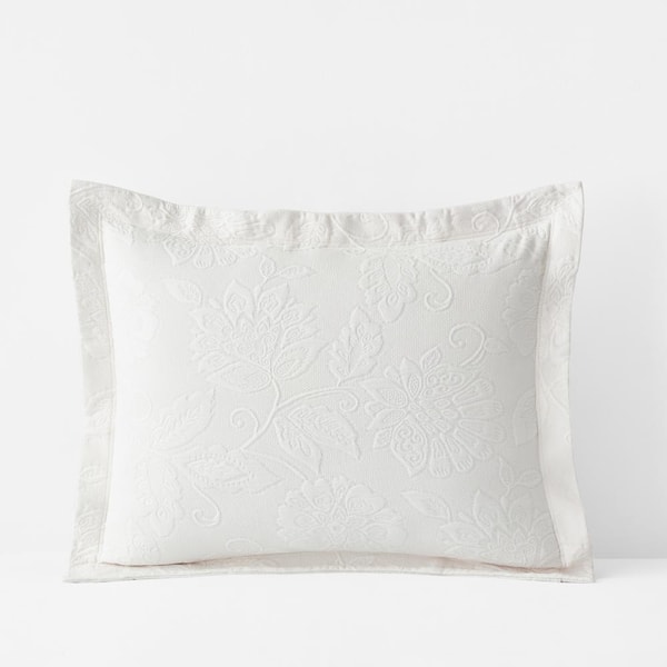The Company Store Putnam Matelasse Ivory Cotton Single King Sham