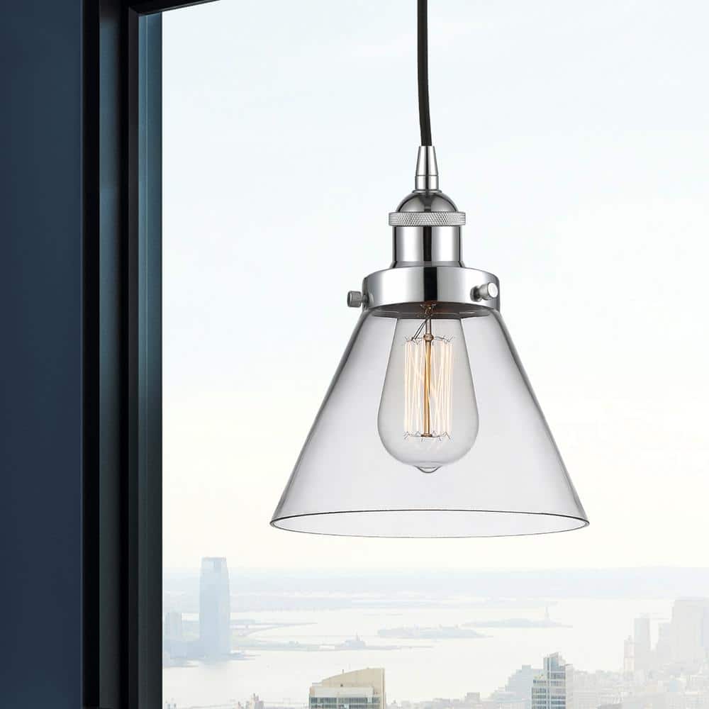 Edison 10'' Polished Chrome Mini Pendant with Clear Glass
