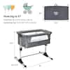 Size and dimensions of the baby bassinet crib and carrying bag.