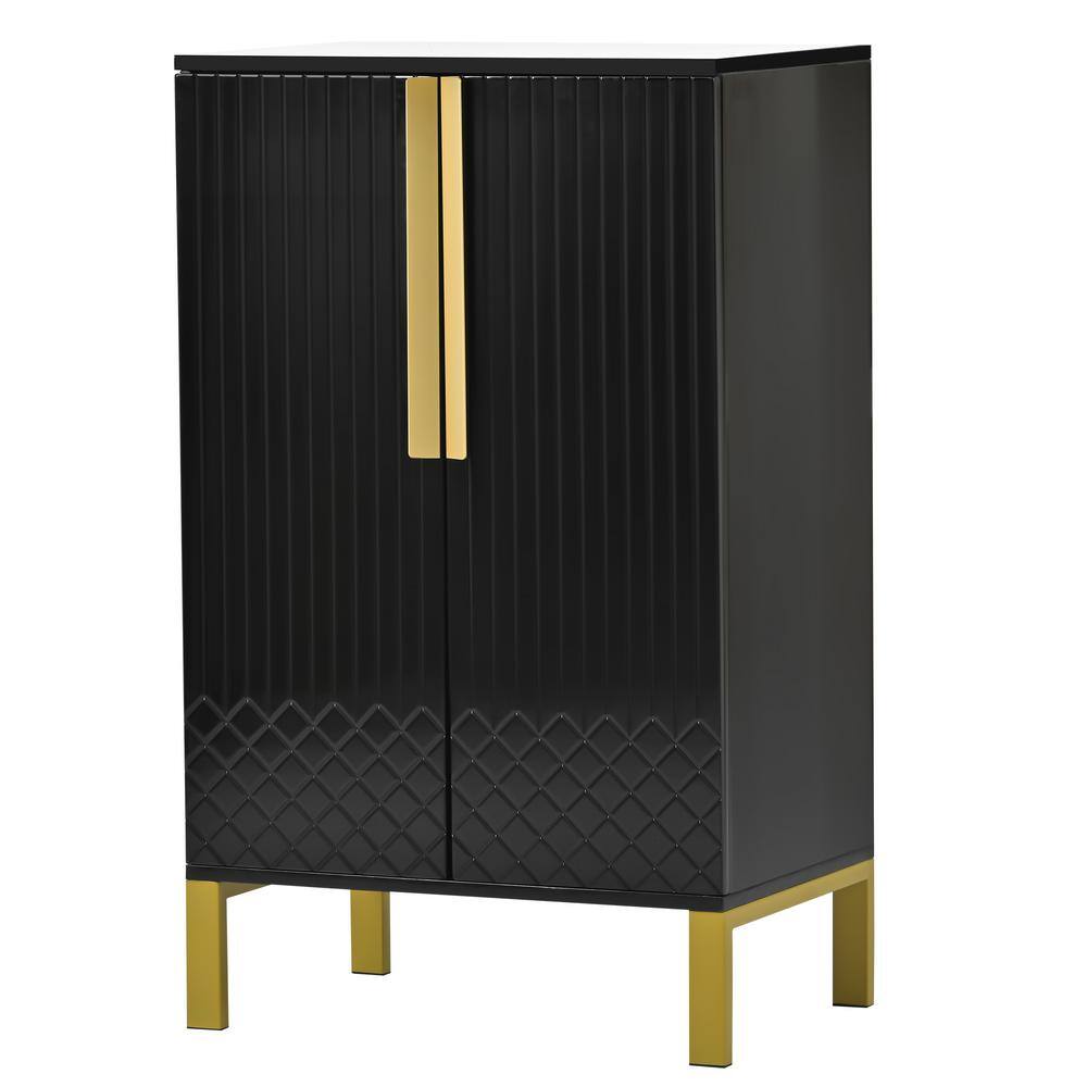 23.70 in. W x 15.70 in. D x 39.20 in. H Black Linen Cabinet with Adjustable