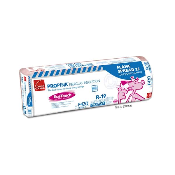 Owens Corning EcoTouch R-19 Metal Framed Faced Flame Spread 25 Fiberglass Insulation Batt 16 in. x 96 in.
