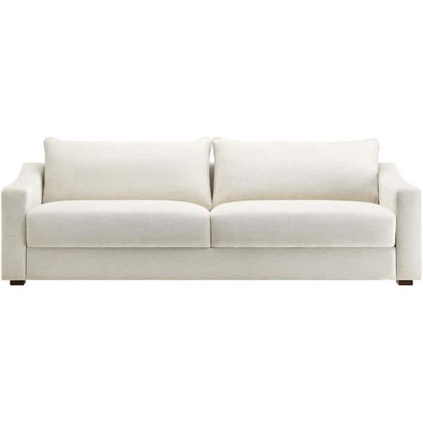 Sutterlin 91 in. Square Arm Polyester Rectangle No Additional Feature Sofa in. Cream