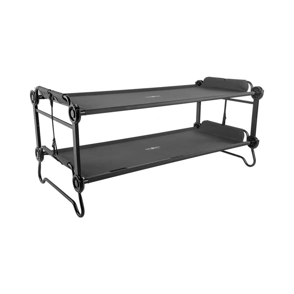 Disc-O-Bed Extra Large Portable Bunkable Black Cot System with Side ...