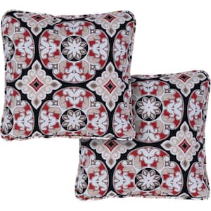 Medallion Multi-Colored Indoor or Outdoor Throw Pillows (Set of 2)