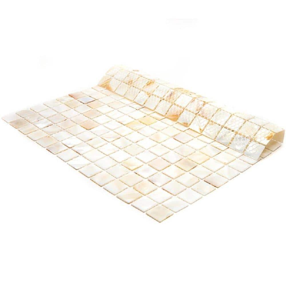 12" x 12" Shell White Polished Mosaic Tile