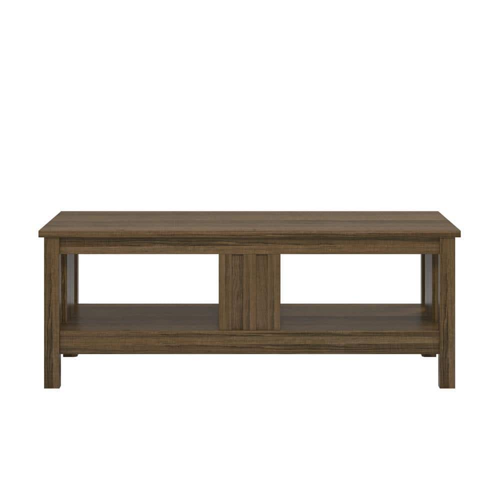 Ameriwood Home Wellshire 48 in. Brown Large Rectangle MDF Coffee Table ...