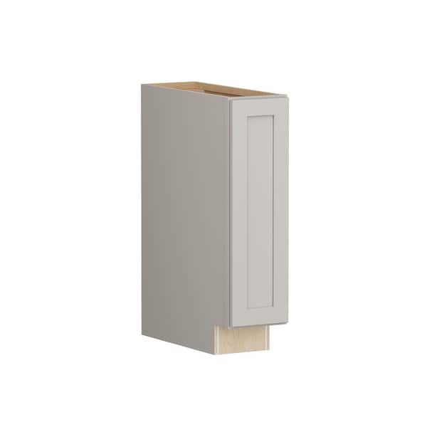 SIMPLY WOODMARK PRO Shaker Full Overlay 15 in. W. x 24 in. D x 34.5 in. H Plywood Assembled Full Height Base Kitchen Cabinet in Stone Gray