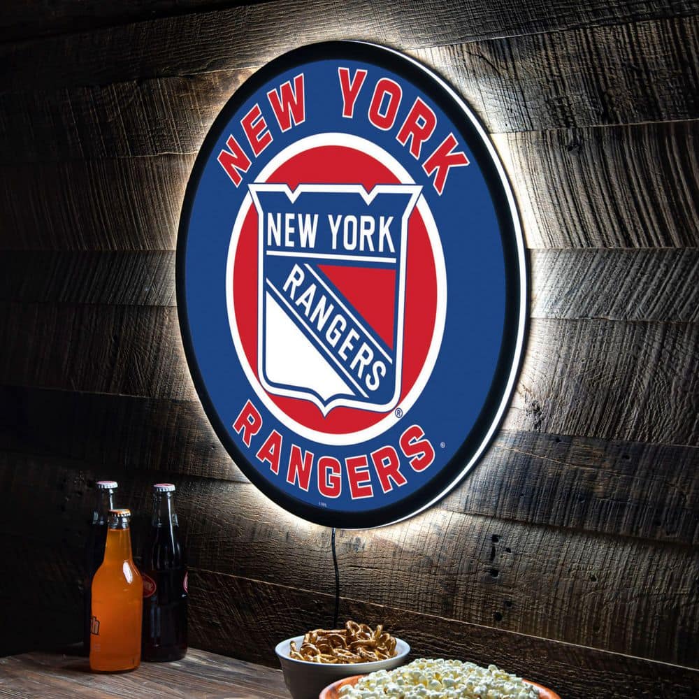 Evergreen New York Rangers Round 23 in. Plug-in LED Lighted Sign ...