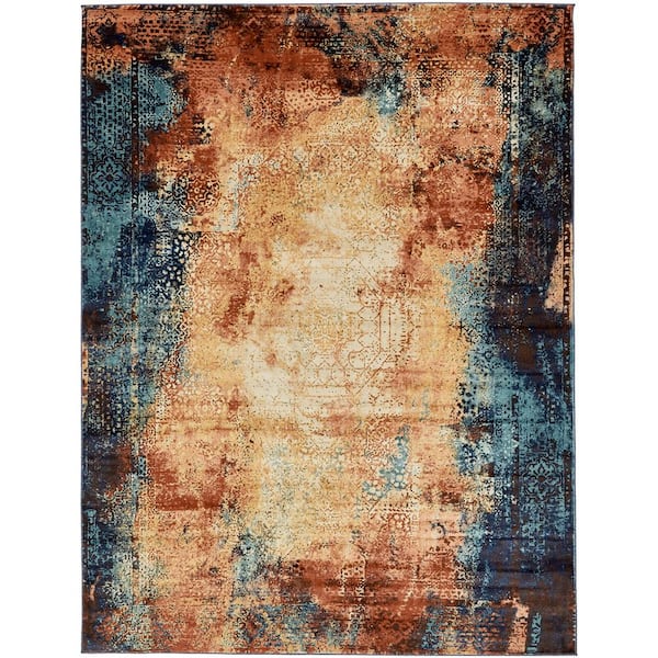 Unique Loom Mystic Thames Peach 9' 0 x 12' 0 Area Rug