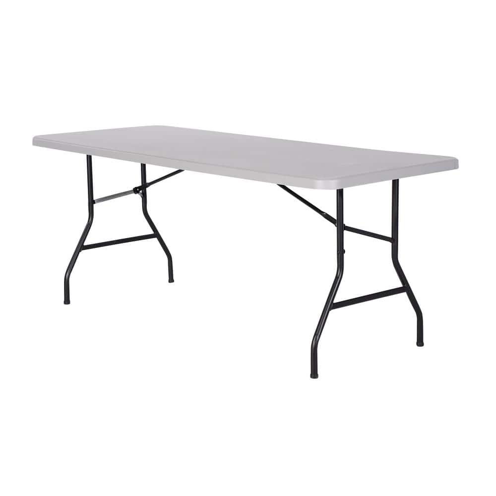 PEAKFORM 6 ft. Gray Plastic Top Folding Table 80919 - The Home Depot