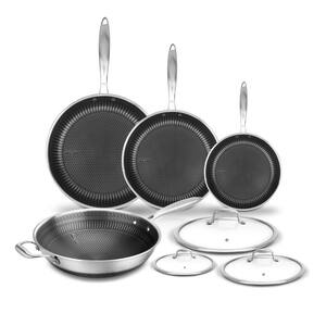 7-Piece Stainless Steel Cookware Set Triply DAKIN Etching Non-Stick Coating