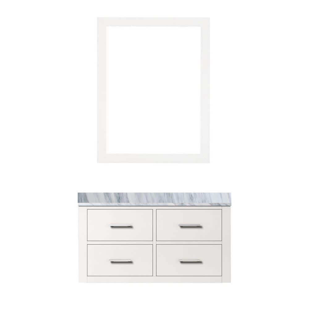 Sherman 36 in. W x 22 in. D White Single Bath Vanity with Carrara Marble Top and 34 in. Mirror price history on PriceWatchPro