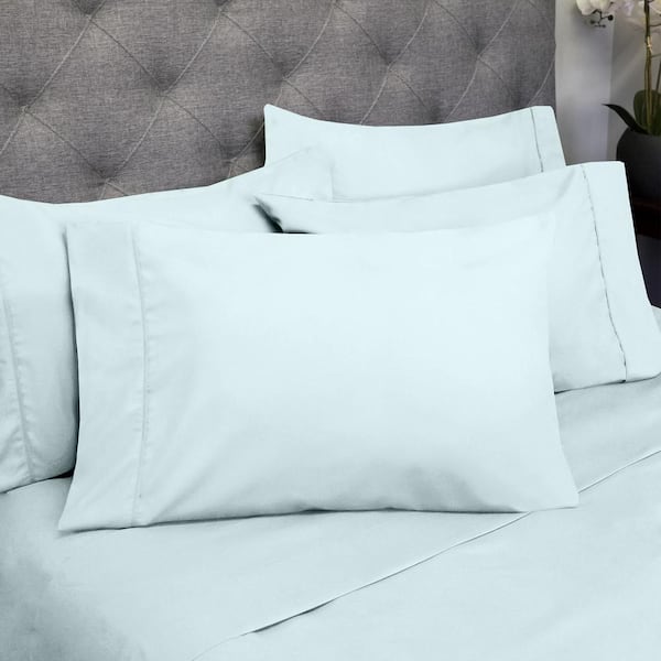 Sweet Home Collection 1500-Supreme Series 6-Piece Aqua Solid Color Microfiber Full Sheet Set