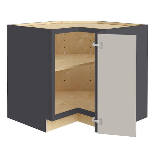 Hargrove 33 in. W x 33 in. D x 34.5 in. H Assembled Plywood Corner Easy Reach Base Kitchen Cabinet in Valiant Onyx RH