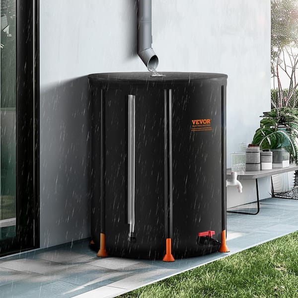 Collapsible Rain Barrel, 53 Gal./201 L Portable Rain Water Collection Barrel PVC Rainwater Collection System
