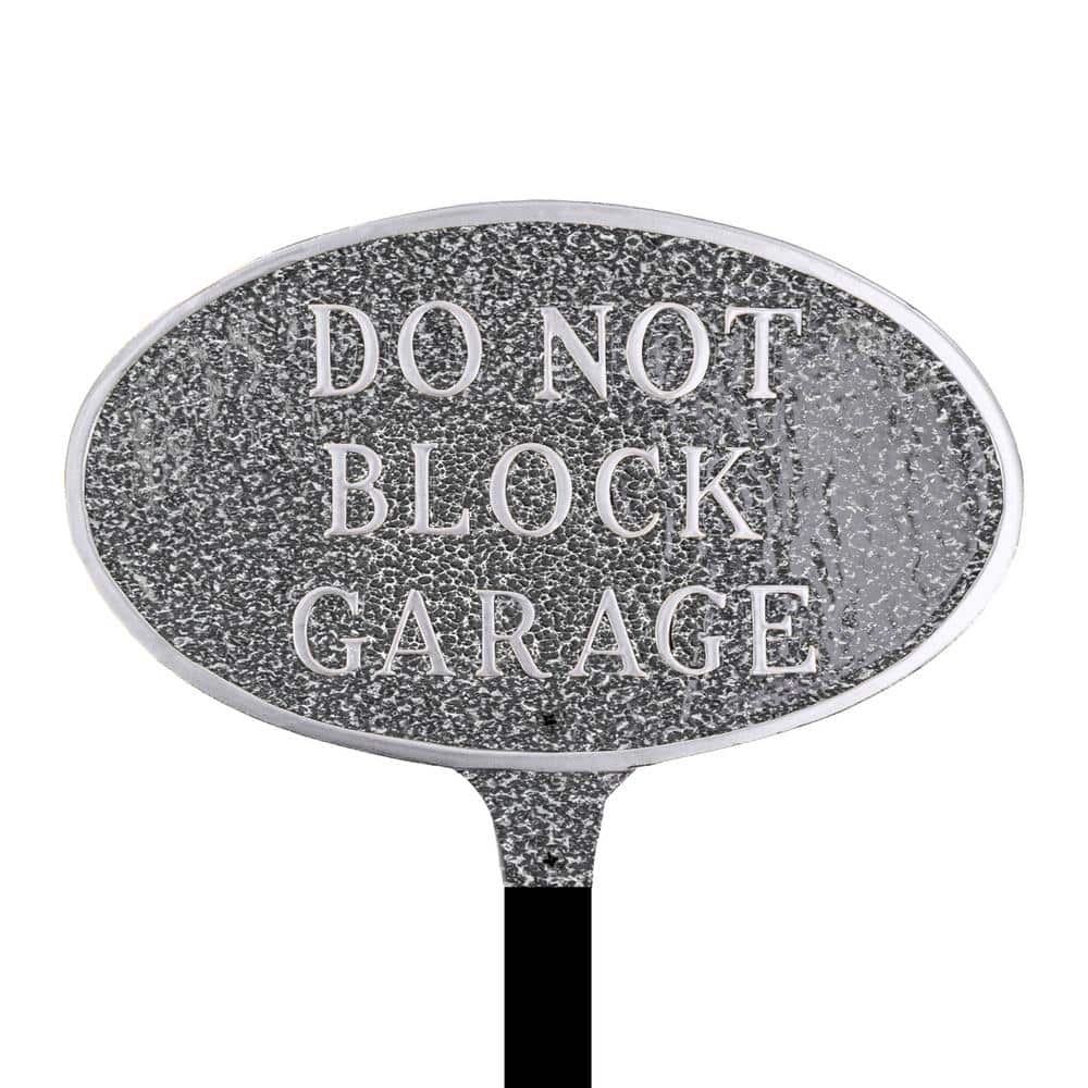 6 in. x 10 in. Small Oval Do Not Block Garage Statement Plaque Sign with Lawn Stake - Swedish Iron price history on PriceWatchPro