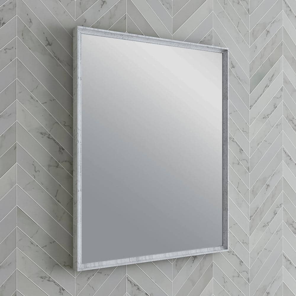 Rustic White 26" Rectangular Wood Bathroom Vanity