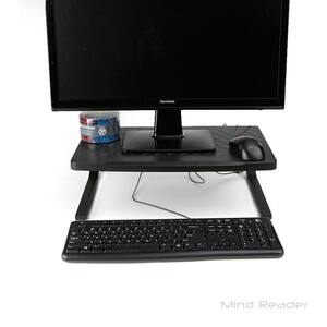 Extra Wide Metal Monitor Stand Computer Riser in Black