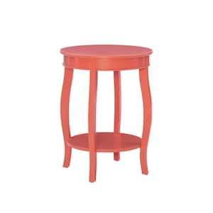 Justine 18.5 in. W Coral Round Wood top Side Table
