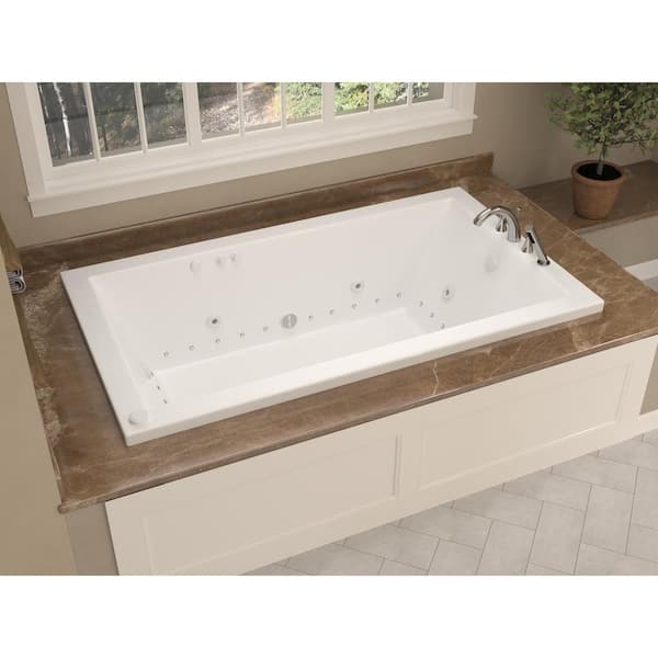 Sapphire 5.5 ft. Rectangular Drop-in Whirlpool and Air Bath Tub in White