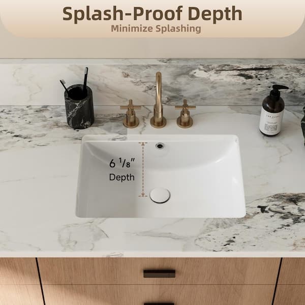 Los Flexi 22 in. Undermount Rectangular Bathroom Sink, Under