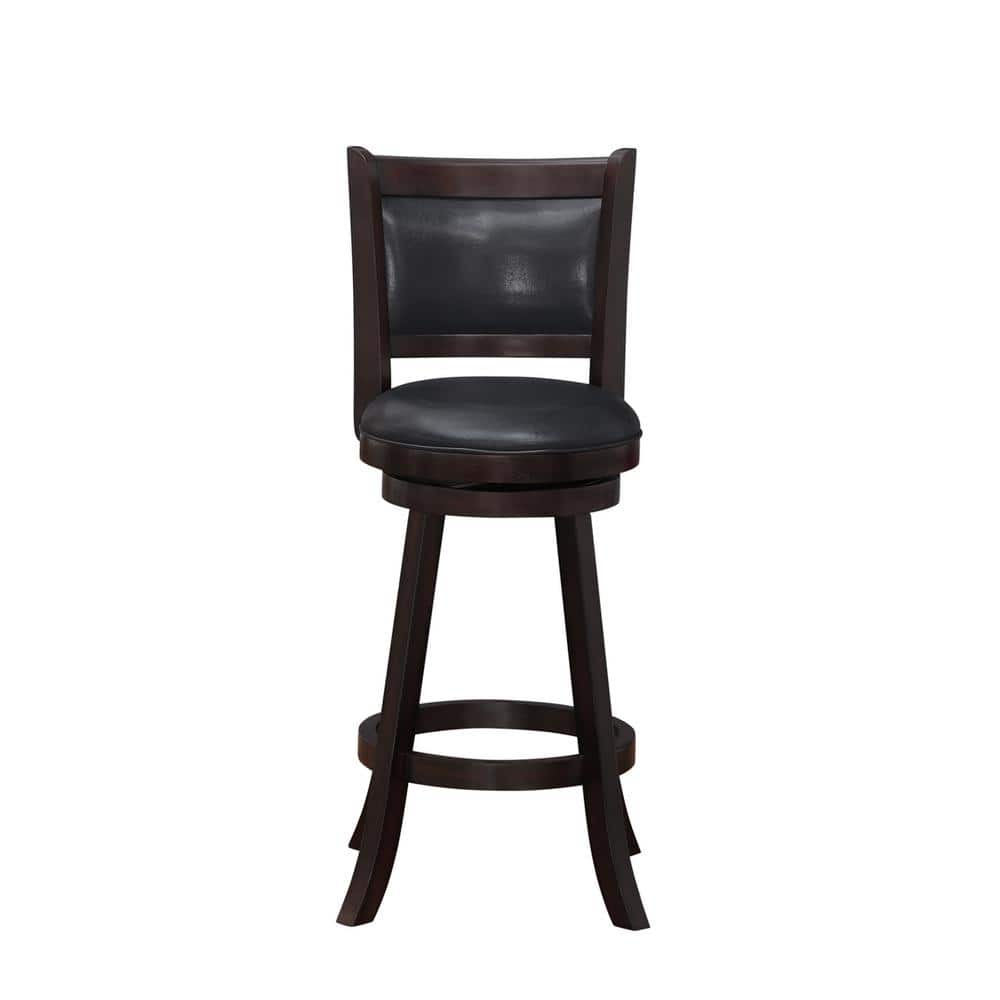 Rhea 29 in. Merlot Wood Frame Bar Stool