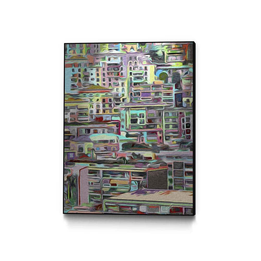 30 in. x 40 in. Stack IV by James Burghardt Framed Wall Art