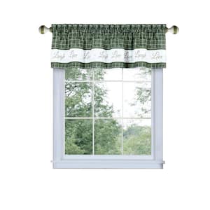 Live, Love, Laugh 14 in. L Polyester Window Curtain Valance in Green