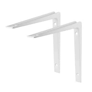 PURIST 11.8 in. White Aluminum Shelf Bracket Set of 2