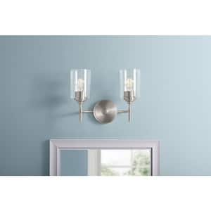 Ayelen 13.5 in. 2-Light Brushed Nickel Bathroom Vanity Light