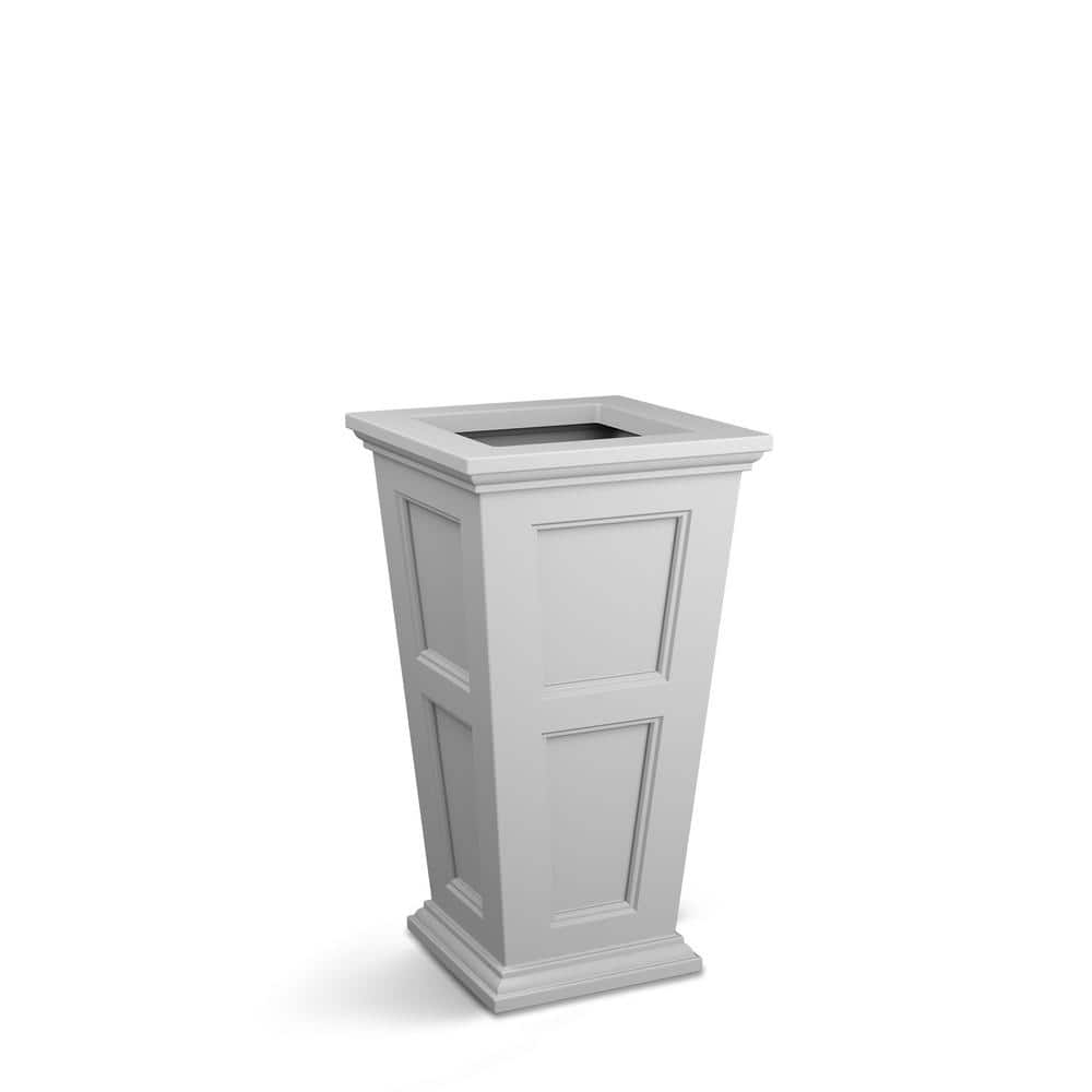 White Tall Polyethylene Outdoor Patio Planter