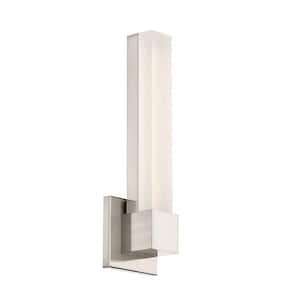 Esprit 15 in. Brushed Nickel LED Vanity Light Bar and Wall Sconce, 3000K