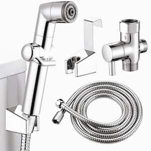 2.36 in. x 7.80 in. Stainless Steel Wall Mount Handheld Bidet in Chrome Bidet Attachment with Hose Included 16GS-36518