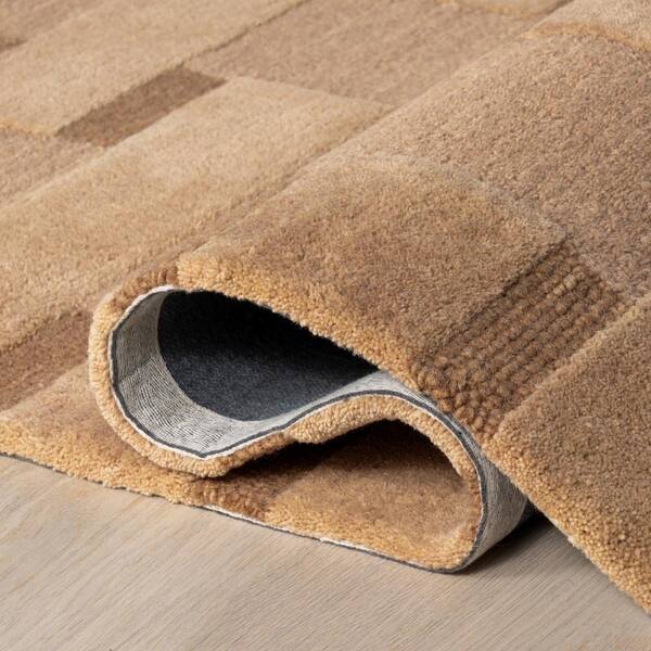 RUGS USA Remy Crosshatch Wool Brown 10 ft. x 14 ft. Indoor/Outdoor
