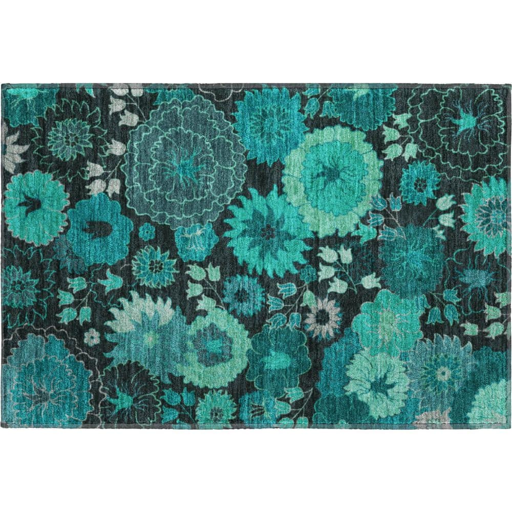 Mayfield Premium Machine Washable Abstract AMF2295 Teal 2 ft. x 3 ft. Accent Rug price history on PriceWatchPro