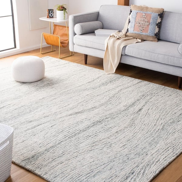Metro 10 ft. x 14 ft. Dark Gray/Ivory Solid Color Area Rug