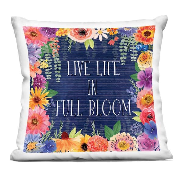 Stupell Industries Live Life in Full Bloom Purple Abstract Polyester 18 in. X 18 in. Throw Pillow