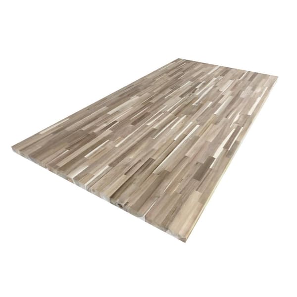 6 ft. L x 39 in. D Unfinished Acacia Butcher Block Countertop Island with Standard Edge