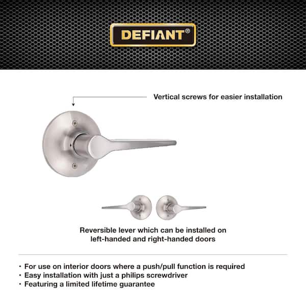 Defiant Freedom Satin Nickel Dummy Door Handle 32LEX204B - The