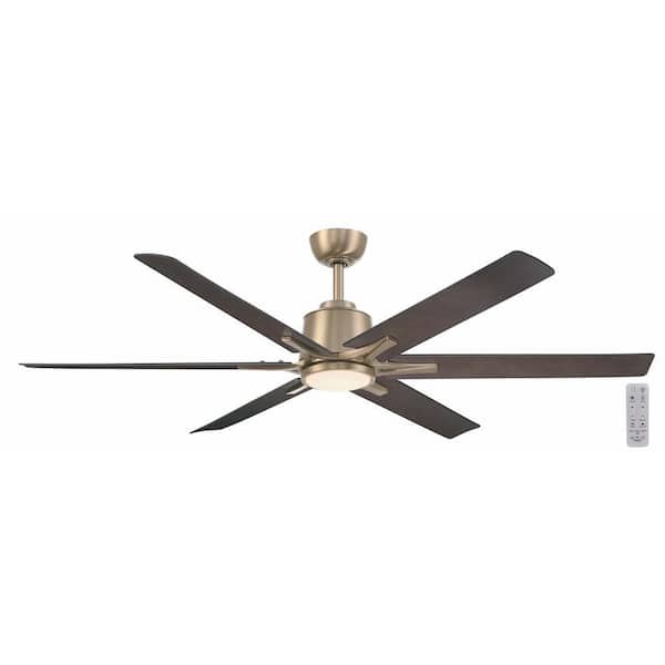 Kensgrove II 60 in. Smart Indoor/Outdoor Gold Ceiling Fan with Adjustable White with Remote Included Powered by Hubspace